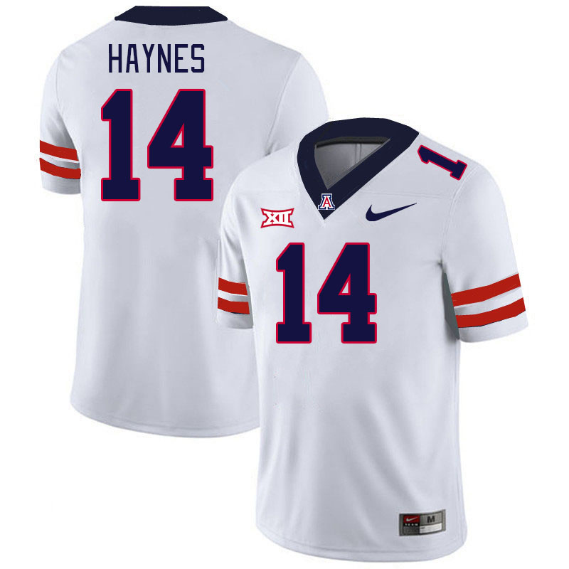 Men #14 Rex Haynes Arizona Wildcats Big 12 Conference College Football Jerseys Stitched-White